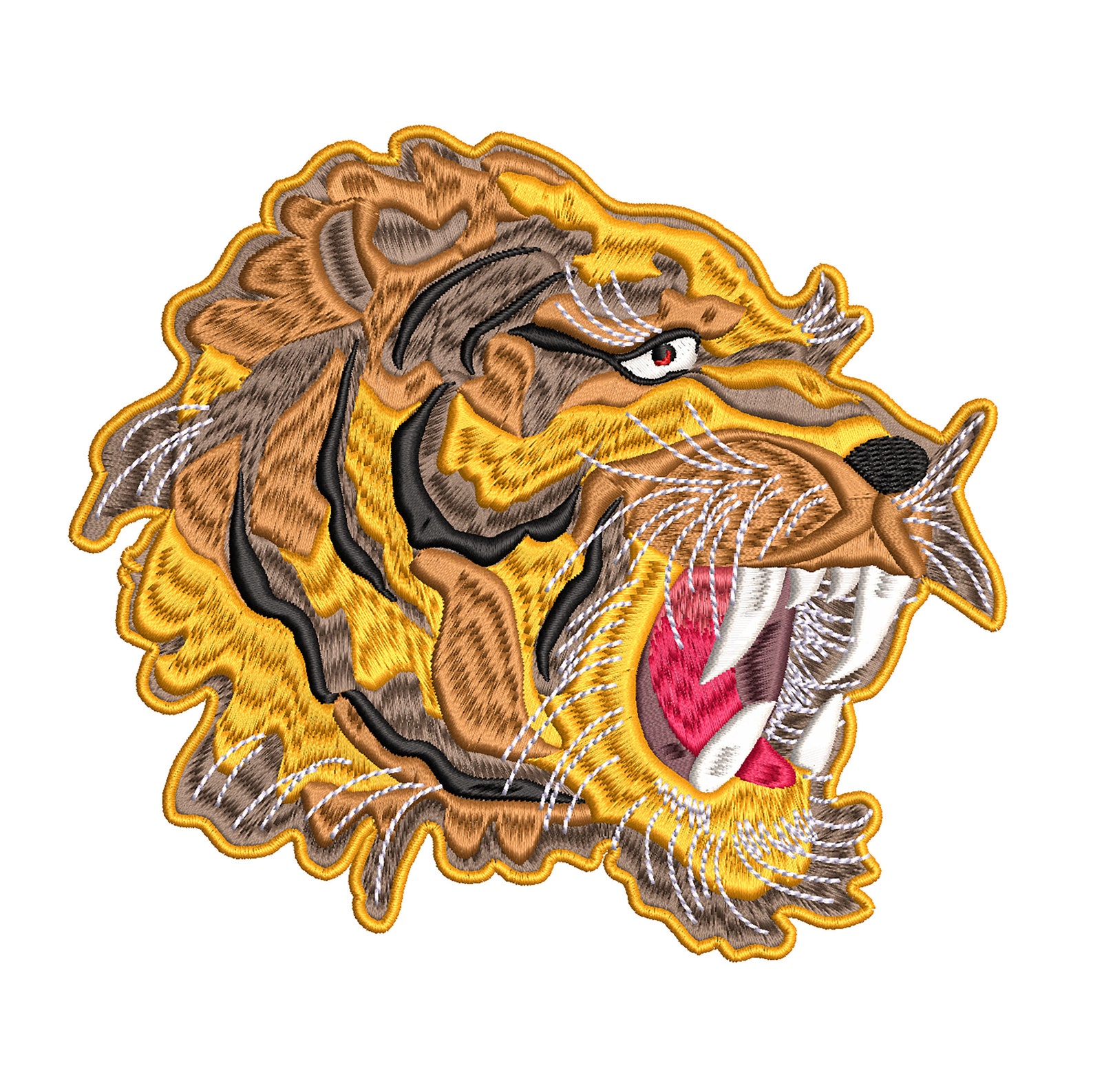 Tiger digital embroidery file fierce roaring tiger custom  etsy uk
