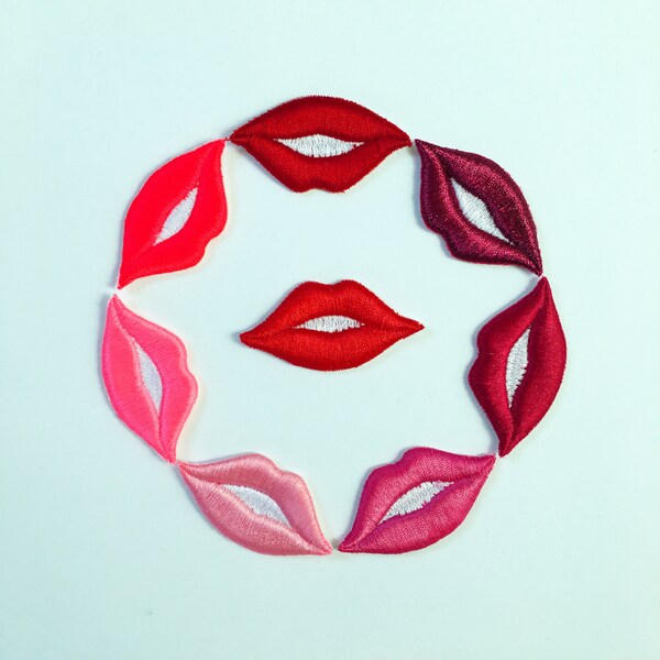 Lips Patches, Custom Colors 3-D Iron-on Patches for Face Masks and Everything Else