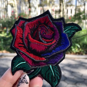 Big Embroidery Pink Rose Flower Sew on Patch – JHONEA ACCESSORIES