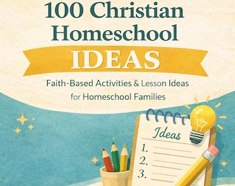 100 christliche Homeschool Ideen | Unterrichtsplaner für vielbeschäftigte Mütter | Homeschool-Planungs-Tool | Digitaler Download