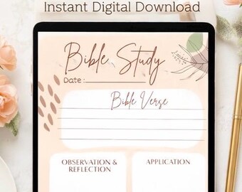 Boho Bibel Studium Arbeitsblatt | Scripture SOAP Methode Journal (Digitaler Download)