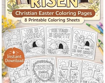 Christliche Ostern Malvorlagen | Er ist auferstanden, Auferstehung Sonntagsaktivität (Digitaler Download)