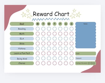 Christian Homeschool Belohnungstabelle | Wöchentlicher Verhaltens-Tracker (Digitaler Download)