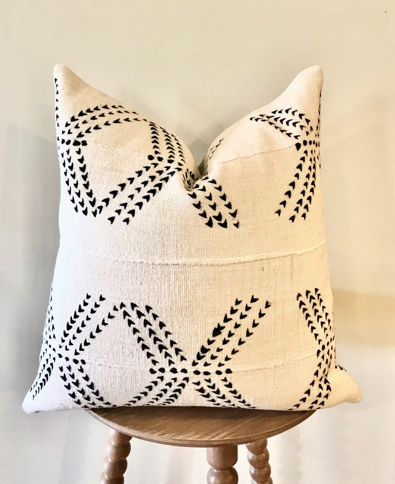 Mudcloth Pillow African Mud Cloth Pillow Cover in Ivory With Etsy