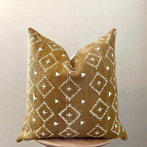 Mud Cloth Pillow Cover in Army Green/Khaki/Olive | The OLIVIA