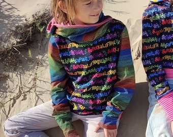 Mädchen-Hoodie, Superkalifragilistischexpialligetisch, aus Jersey, mit Wickelkapuze  für Mädchen, Kinder, Babys ab 98-146