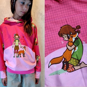 The School of Magical Animals, jersey hoodie, pink, with wrap hood for girls and boys, children, babies from 92-156 image 1
