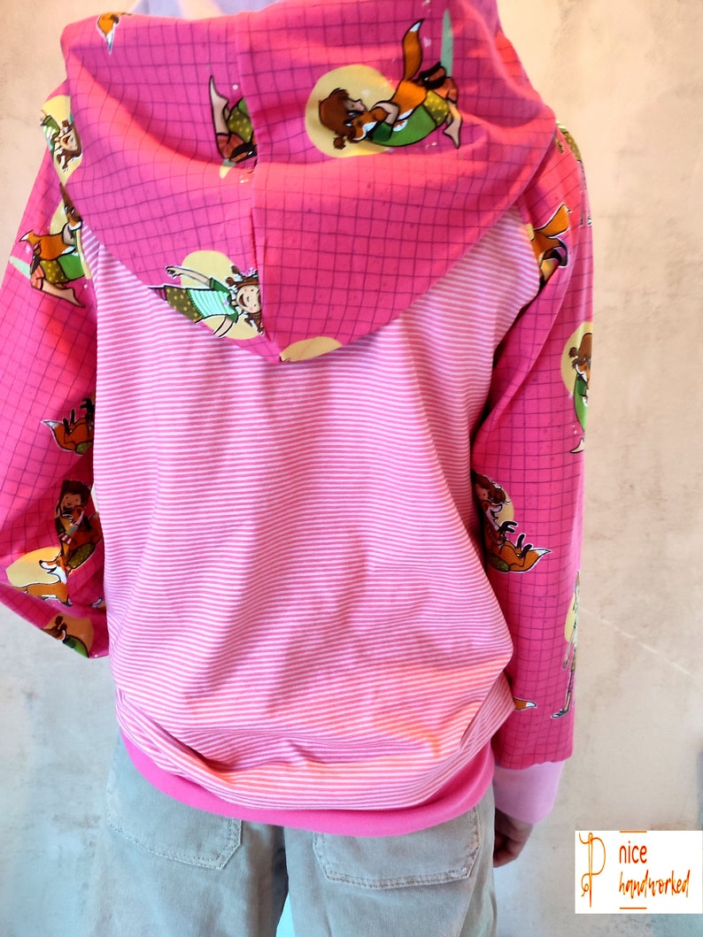 The School of Magical Animals, jersey hoodie, pink, with wrap hood for girls and boys, children, babies from 92-156 image 5