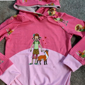 The School of Magical Animals, jersey hoodie, pink, with wrap hood for girls and boys, children, babies from 92-156 image 8