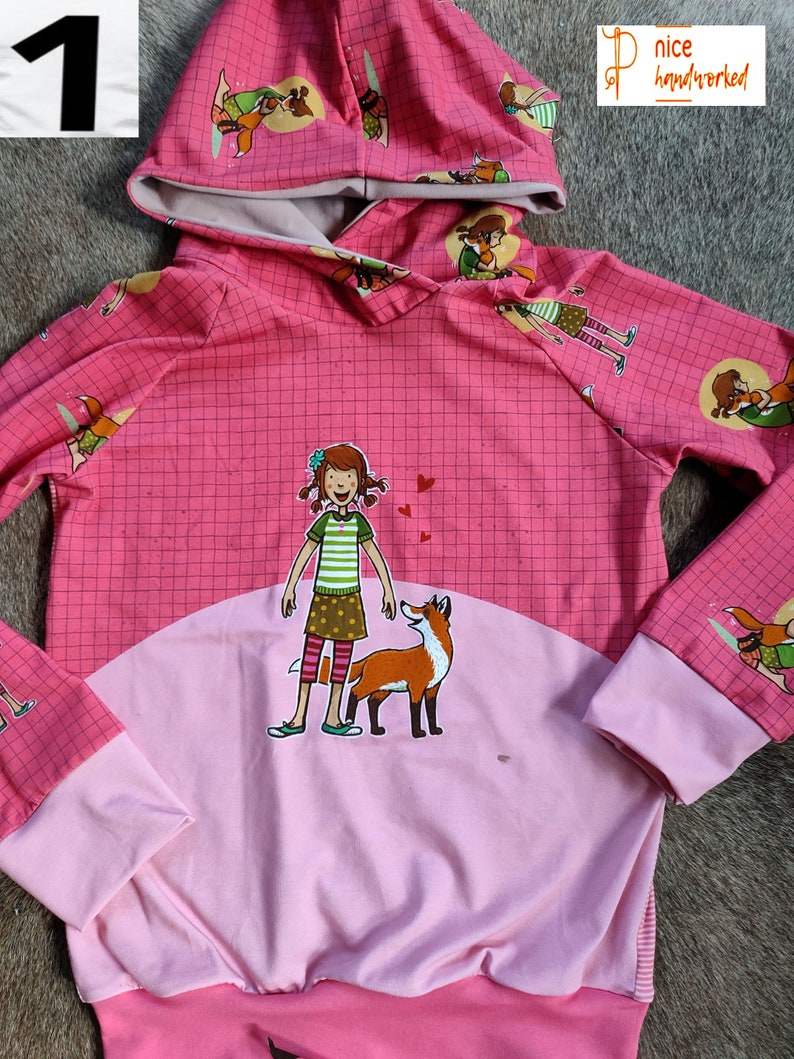 The School of Magical Animals, jersey hoodie, pink, with wrap hood for girls and boys, children, babies from 92-156 image 8