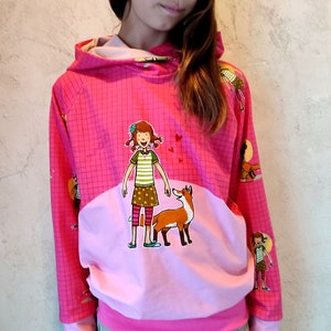 The School of Magical Animals, jersey hoodie, pink, with wrap hood for girls and boys, children, babies from 92-156 image 2