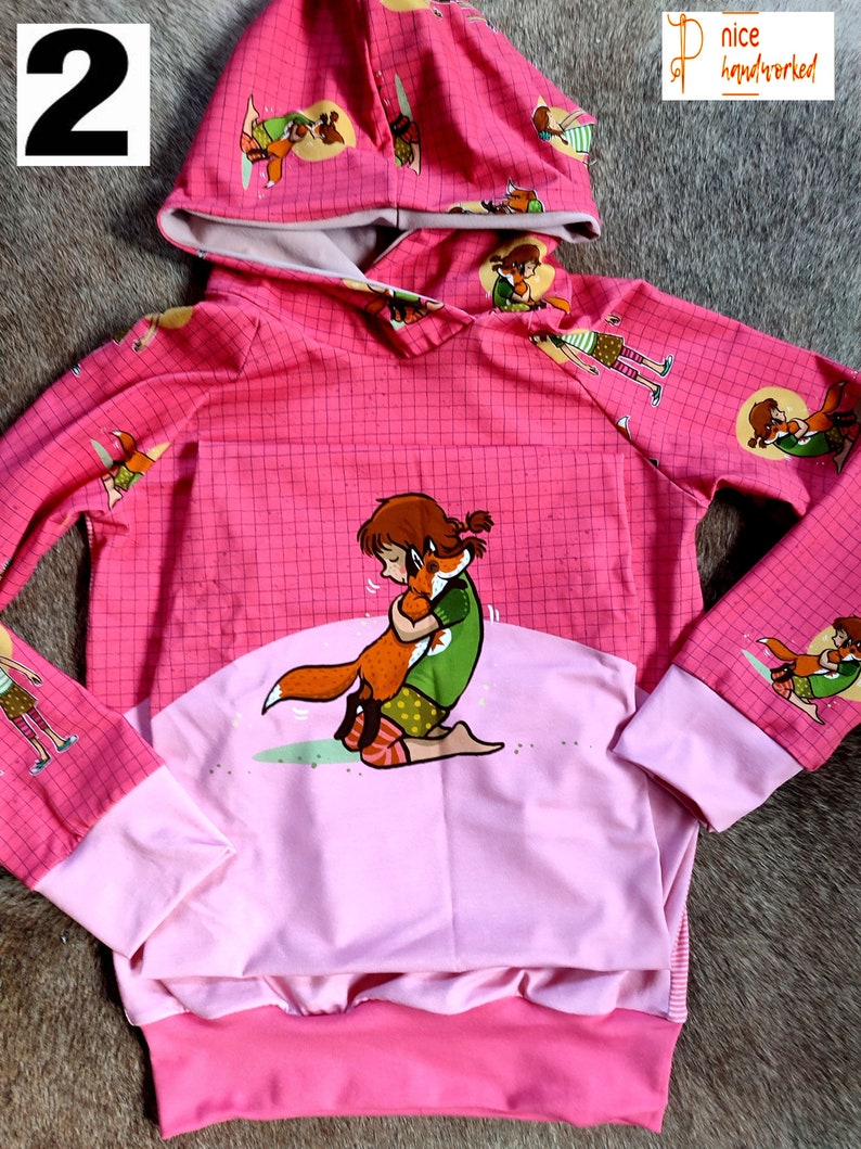 The School of Magical Animals, jersey hoodie, pink, with wrap hood for girls and boys, children, babies from 92-156 image 9