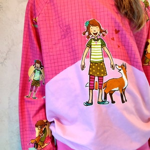 The School of Magical Animals, jersey hoodie, pink, with wrap hood for girls and boys, children, babies from 92-156 image 3