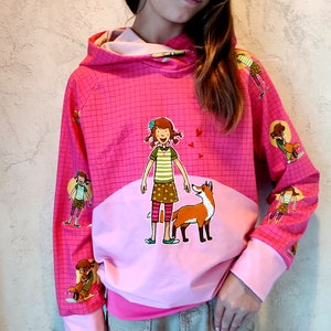 The School of Magical Animals, jersey hoodie, pink, with wrap hood for girls and boys, children, babies from 92-156 image 4