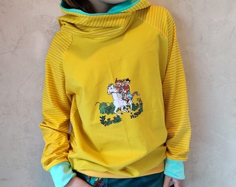 Pippi Langstrumpf, Raglan-Hoodie aus Jersey, gelb, für Mädchen und Jungen, Kinder, Babys ab 110-140