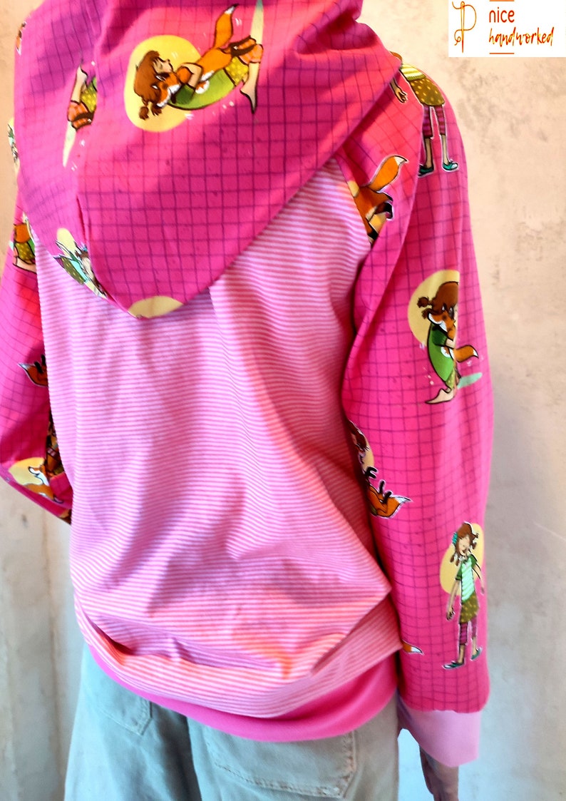 The School of Magical Animals, jersey hoodie, pink, with wrap hood for girls and boys, children, babies from 92-156 image 6