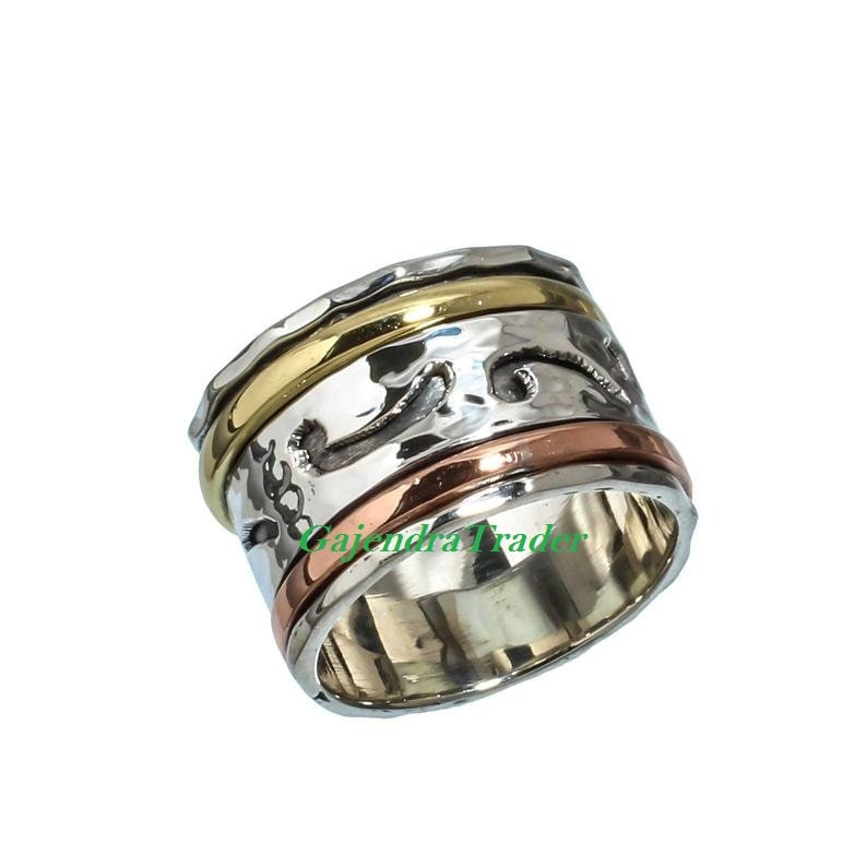 HANDMADE Solid 925 Sterling Silver Fine Jewelry Designer Unisex Spinner Ring