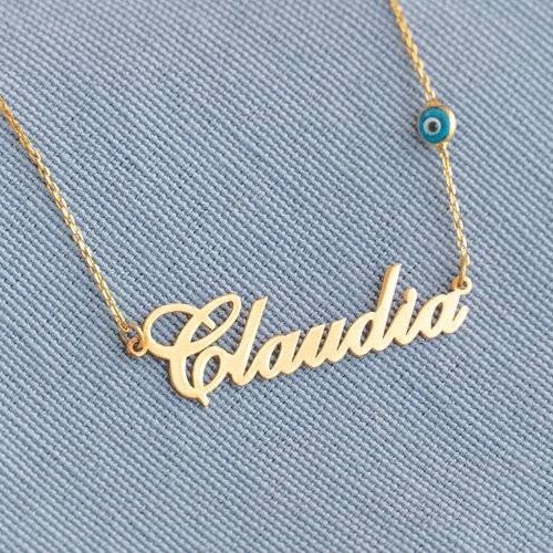 Sterling Silver 24K Gold Plated Name 