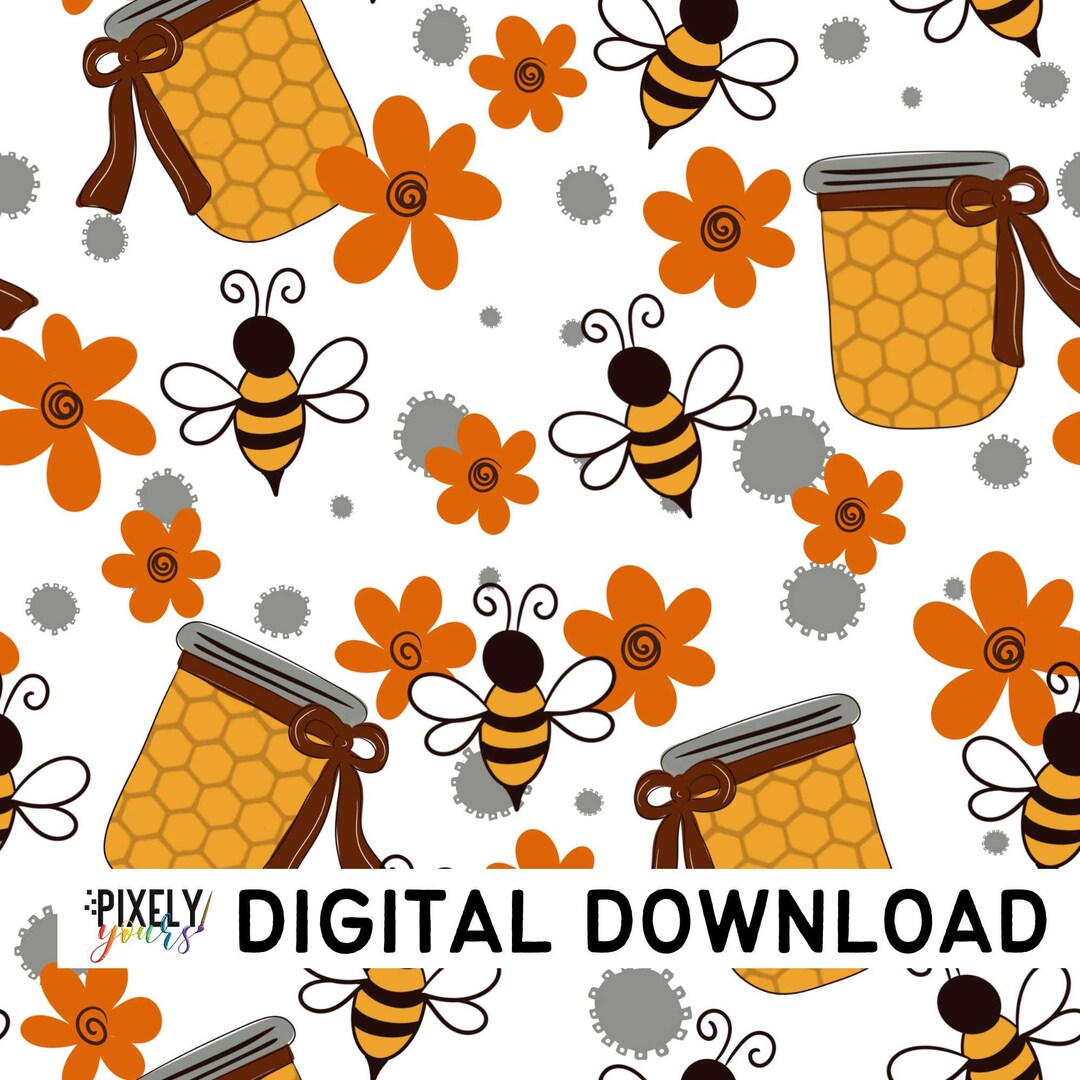 Honey Bee Seamless Pattern | Repeating Pattern Download | Continuous ...