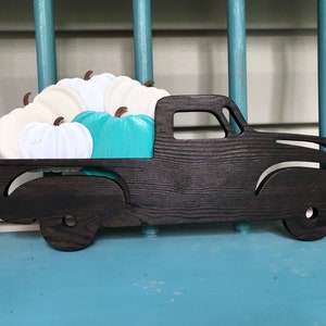 Old Wooden Truck With Metal Pumpkins Wall Decor