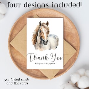Cartes de remerciement imprimables parfaites pour les salons équestres 4-H ou pour les amateurs de chevaux de science équine, soutien aux animaux, téléchargement immédiat