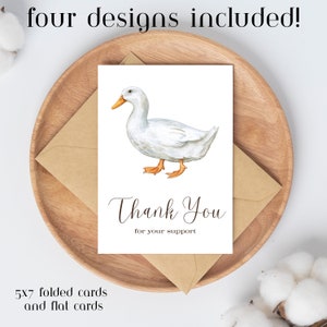 Afdrukbare 4-H Fair Animal Show Bedankt voor uw steunkaart Duck met Duck INSTANT DOWNLOAD Veekoper Dierenondersteuning