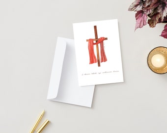 So che il mio Redentore vive Biglietto d'auguri religioso Download immediato Regalo di Pasqua Cartoline di Pasqua cristiane Download digitale di Pasqua ad acquerello