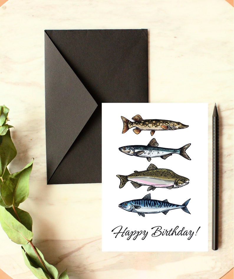 Fisherman Printable Birthday Card Gifts for Him Gifts for Dad INSTANT ...