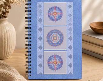 Blue Mandala Spiral Notebook-Vibrant Geometric Design Journal-Artistic Stationery Gift-Colorful Meditation Diary, Gift