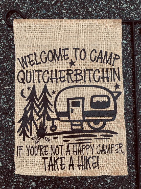 Personalized Camping Flag/Rustic Camper Flag/Rustic Camping Etsy