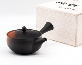 Japanese Kyusu - 岩瀬弘二 Iwase Kōji - Black Red Yōhen Tokoname-yaki Teapot - 250ml
