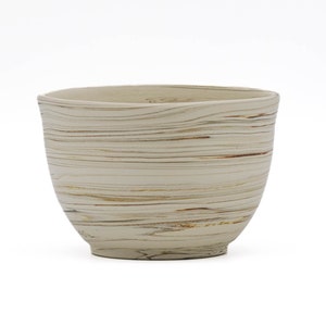 Japanische Teetasse - 田 見 Takumi Hotta - ㆲ児陶苑 Kenji Kiln - Weiß Gelb Nerikomi Tokoname-yaki Yunomi - 110ml