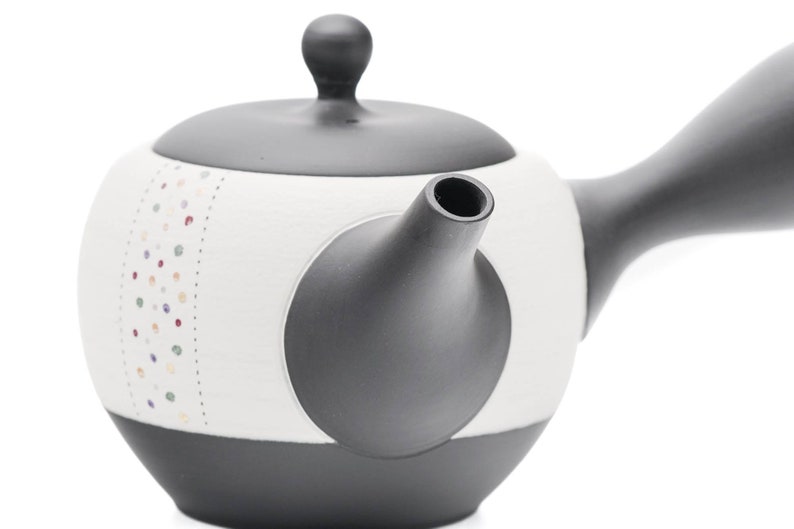 Japanese Kyusu Shōhō Kiln Pearlescent Dotted Tokoname Yaki Teapot - Thumbnail 5