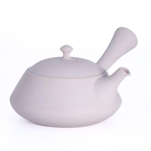 Japanese Kyusu - 藤田徳太 Fujita Tokuta - Trapezoidal White Tokoname-yaki Teapot - 200ml