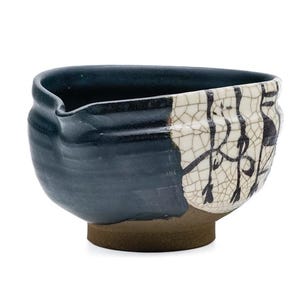 Japanese Matcha Bowl - 加藤裕重 Hiroshige Katō - Kuro-Oribe Pouring Chawan - 350ml