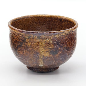 Japanese Matcha Bowl - Brown Mottled Komogai-nari Chawan - 500ml