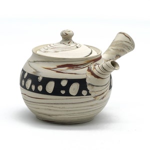 Japanese Kyusu - 堀田 拓見 Takumi Hotta - 憲児陶苑 Kenji Kiln - Mizutama Nerikomi Tokoname-yaki Teapot - 260ml