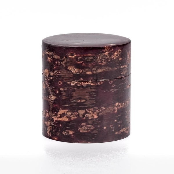 Japanese Chazutsu - 江東堂 Kotodo - Cherry Bark Sakura Wrapped Metal Tea Canister - 100g