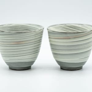 Japanische Teetassen - Paar ;) Tachikichi Gestreifte Yunomi - 130ml