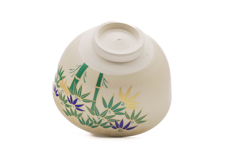 Japanese Matcha Bowl - Eizan - Bamboo Grove Kyo-yaki Chawan - Thumbnail 3