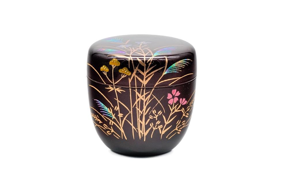 Japanese Natsume - 星野東雲 Hoshino Shinonome - Autumn Plants Lacquer Tea Caddy