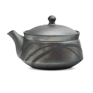 Japanese Houhin - 澤田朋大 Sawada Tomohiro - Metallic Striped Tokoname-yaki Teapot - 160ml
