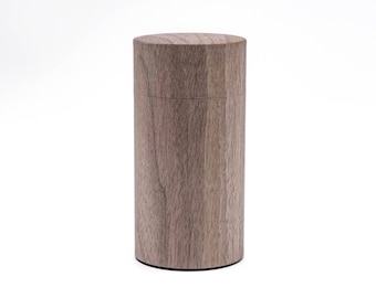 Japanese Chazutsu - 江東堂 Kotodo - Natural Wood Walnut Wrapped Metal Tea Canister - 200g