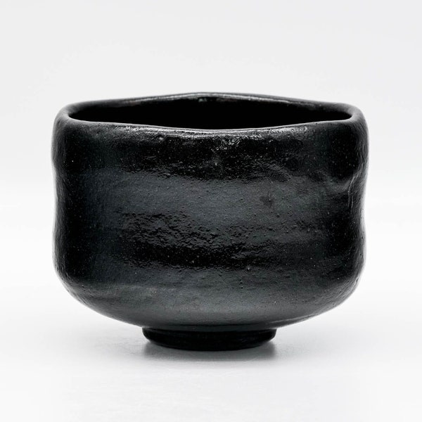 Japanische Matcha Schale - 円楽 Enraku Ofen - Classic Black Kuro-Raku Chawan - 300ml