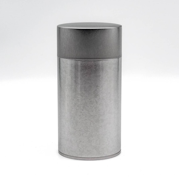 Japanese Chazutsu - 江東堂 Kotodo - Silver Metal Tea Canister - 200g