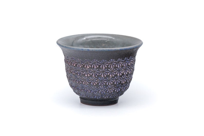 Igura Toshiya Ao-Mishima Kiyomizu Yunomi Teacup - Thumbnail 4