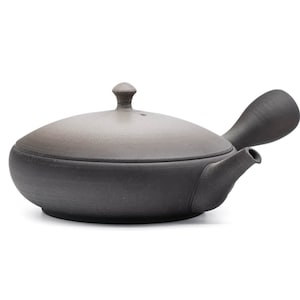 Japanese Kyusu - 前川淳蔵 Junzō Maekawa - Grey Gradient Tokoname-yaki Flat Teapot - 100ml