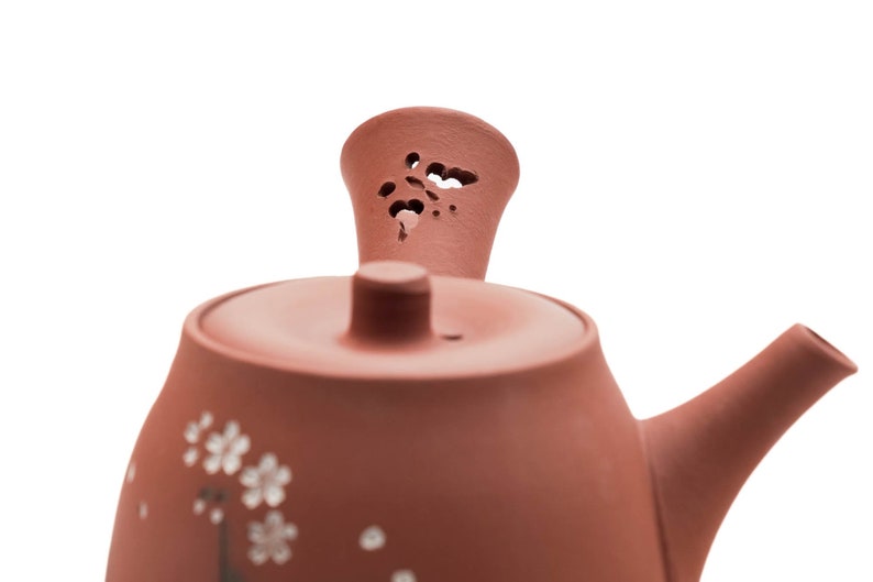 Japanese Kyusu - 都築青峰 Tsuzuki Seihō - Sakura Shudei Tokoname Teapot - 200ml image 8