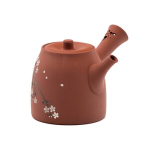 Japanese Kyusu - 都築青峰 Tsuzuki Seihō - Sakura Shudei Tokoname Teapot - 200ml image 2