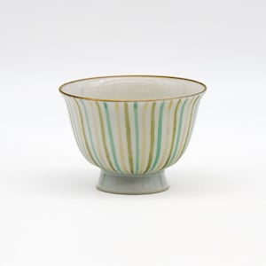Japanische Teetasse - 倉元 zögeral für Kuramoto Masao - Gestreifte Senchawan - 40ml